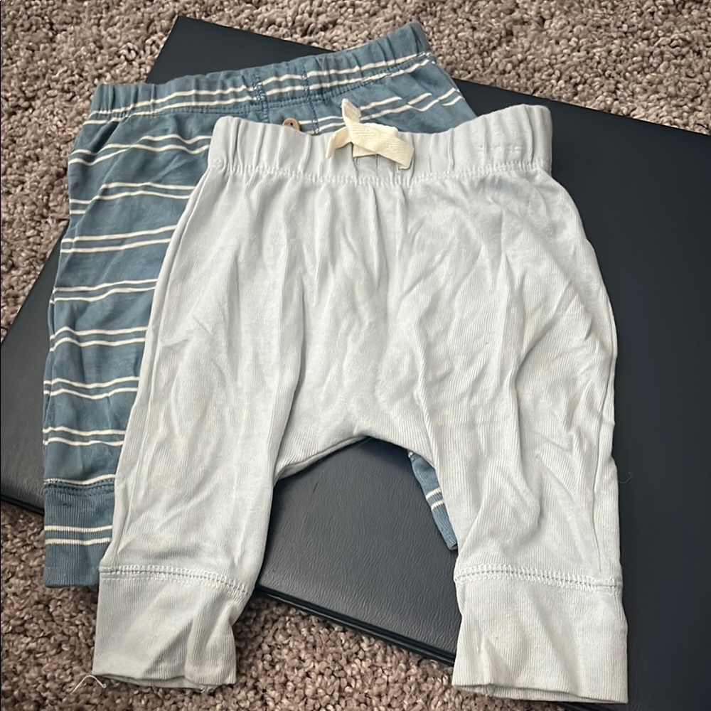 Set of Two Baby Pants - Blue and White